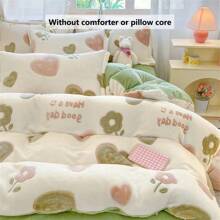 3 件套加厚双面保暖雪花羊毛床上用品套装（1 件羽绒被套，2 件枕套，不含被子和枕头），适用于卧室和宿舍装饰，柔软舒适，即时保暖，透气，可机洗 - 怦然心動 - 查看 4