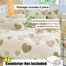 3 件套加厚双面保暖雪花羊毛床上用品套装（1 件羽绒被套，2 件枕套，不含被子和枕头），适用于卧室和宿舍装饰，柔软舒适，即时保暖，透气，可机洗 - 怦然心動 - 查看 3