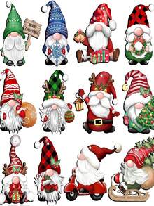 12 đồ trang trí cây thông Noel bằng gỗ cho chú lùn, búp bê ông già Noel và đồ trang trí bằng gỗ - Nhiều màu - Xem 5