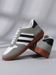 男士运动鞋，系带软底休闲鞋，室内塑身健康训练鞋 - 白色 - 查看 4