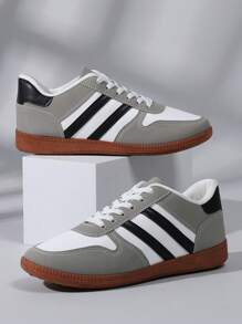 男士运动鞋，系带软底休闲鞋，室内塑身健康训练鞋 - 白色 - 查看 6