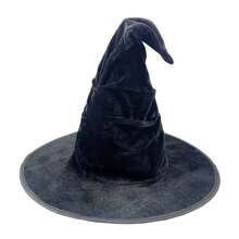 1 peça chapéu de pelúcia de Halloween, chapéu de festa cosplay de mágico unissex, boné pontudo de bruxa preto sólido, camurça falsa de Natal - Multicolorido - Ver 4
