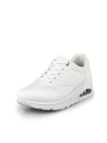 Weide Zapatillas de Tenis para Mujer con Plantilla de Espuma y Plantilla Elástica - Comodidad y Amortiguación - Blanco - Ver 4