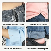 4 件/12 件多用途衬衫袖口固定器、裤腰带、围巾/领带夹、无针袖口紧固件 - 彩色 - 查看 9