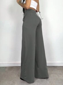 Women's Tailored Pants, High Waist, Wide Leg, Sophisticated, Blogger, Elegant, Modern, National Shipping SHEIN 11.11 ADD MODA FEMININA EIRELI - 燧石 - 查看 2
