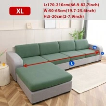 1pc Solid Color High Stretch Removable, Machine Washable Splash-Proof Sofa Cushion Cover, Suitable For Living Room Polyester Sofa Cushion Cover/Backrest Cover - Green - View 16