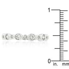 SlickBlue Alternating Bezel Linked Cubic Zirconia Eternity Band – Chic Bezel-Set Stones With Linked Design