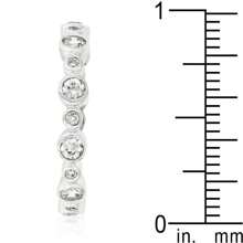 SlickBlue Alternating Bezel Linked Cubic Zirconia Eternity Band – Chic Bezel-Set Stones With Linked Design