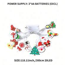 1 pieza Decoración navideña con luz LED que incluye Papá Noel, muñeco de nieve, bastón de caramelo, árbol de Navidad, calcetín, copo de nieve, para decorar la habitación, el hogar, fiestas, vacaciones, árbol de Navidad, regalo de Navidad y Acción de Gracias