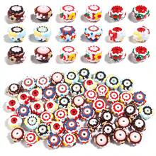 2 件/包手绘亚克力珠 DIY 圣诞系列、手机吊饰、汽车吊饰、笔饰珠、派对装饰 - 彩色 - 查看 5