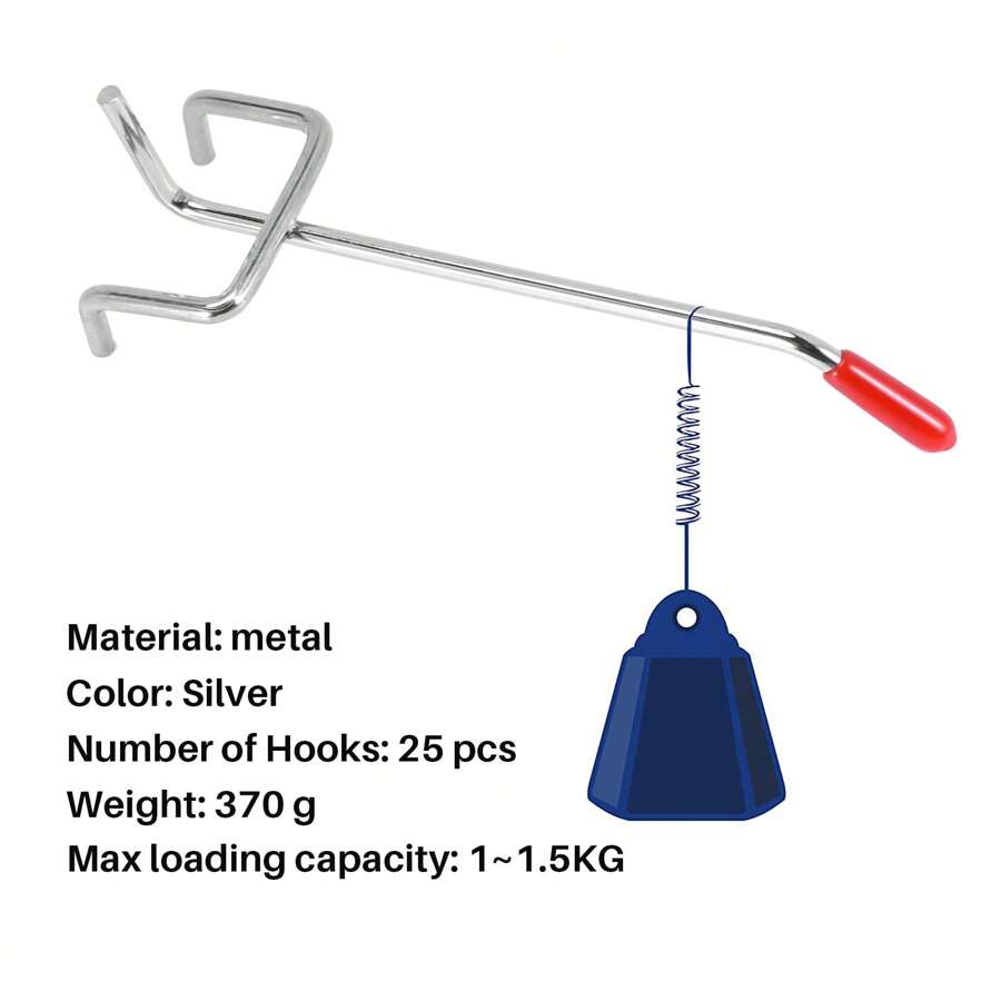 25Pcs 100Mm Pegboard Hooks Slat Wall Retail Display Shop Peg Hang Fits