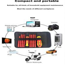 Portable 10 In 1 Insulated Electrician Screwdriver Set With Insulated Cloth Bag Multi-Function Combination Screwdriver Bit - Multicolor - View 4