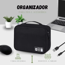 Cable Organizer Bag Accessories Case Electronic Bag Large - Rosa - Ver 7