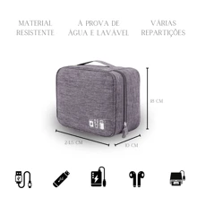 Cable Organizer Bag Accessories Case Electronic Bag Large - Rosa - Ver 5