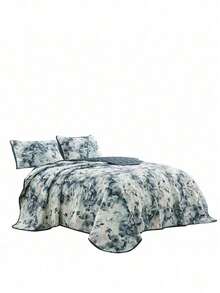 3 Piece Printed Quilt Set Lightweight Bedspread Set Rey - Nhà vua - Xem 7