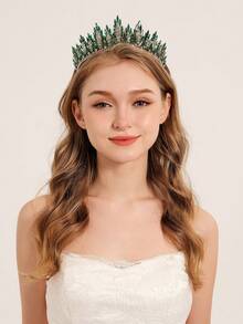 1pc Tiaras And Crowns For Women Wedding Tiara For Bride Rhinestone Queen Crown Crystal Costume Hair Accessories For Birthday Prom Quinceanera Celebration - Multicolor - View 3