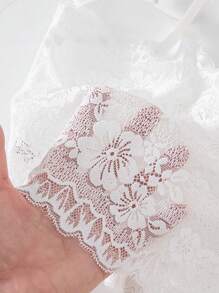 Áo ngực nữ Áo ngực không dây có đệm tháo rời Áo ba lỗ màu trơn Áo ngực ren Áo ngực thoáng khí Áo ngực thể thao - trắng - Xem 7