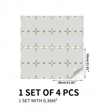 4pcs/Pack Self-Adhesive Thickened Matte PVC Wall & Floor Tiles, Suitable For Peel And Stick, Waterproof, Scratch-Resistant, Oil-Resistant, No Cutting Needed, Applicable For Bathroom, Bedroom, Kitchen And Living Room Decoration, Two Size Options: 20*20cm/30*30cm - Multicolor - View 19
