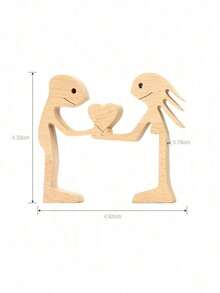 Couple's Wooden Statue With Love Hearth Small Decor Great Sculpture With Message Of Love Handicraft Decoration Dropsh - GPL00121 - 查看 4