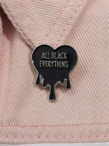 1 Stück Cartoon Schwarz Legierung Magie Buchstaben Herz geformte Anstecknadel für Kleidung, Taschen, Clubs, Valentinstag, Geschenke für sie Valentinstag, Mutter, Muttertag, Geschenk