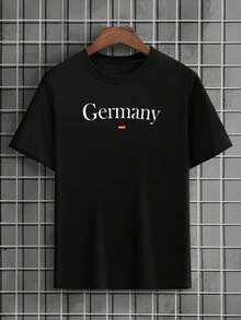Germany T-Shirt Printed Cotton Unisex Men's Promotion Shirt - màu đen - Xem 1