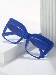 Oversized Cat Eye Clear Lens Glasses Retro Gradient Jelly Color Spectacles Party Prom Decorative Glasses For Women Men - Clear - View 10