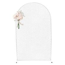 White Mesh Wall Stand Arch Backdrop Iron Wedding Event Party Props DIY Decoration - White - View 9