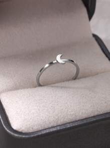 1 件装简约小星星戒指精致镀银金色星星细戒指不锈钢珠宝礼物 - 彩色 - 查看 7