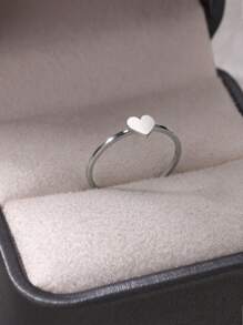 1 Stück mini Edelstahl-Herzring für Frauen und Männer, vergoldet, Verlobungsring, Alltagsschmuck, Paargeschenke & Muttertags-Geschenke