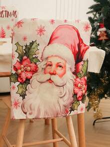 1 件/4 件/6 件圣诞椅套，亚麻双面印花座椅和靠背套，雪人，圣诞球，圣诞老人，圣诞树图案印花椅子保护套，圣诞装饰品 - 彩色 - 查看 10