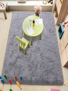 Alfombra Decorativa de Colores Lisos 150 x 200 Cm Sala De Estar Y Dormitorio - Gris - Ver 2