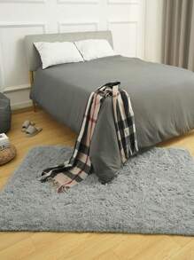 Alfombra Decorativa de Colores Lisos 150 x 200 Cm Sala De Estar Y Dormitorio - Gris - Ver 5