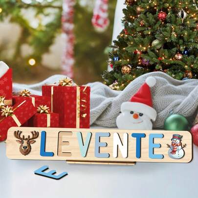 1 pieza Tablero de rompecabezas con nombre de madera de haya personalizado, regalo de Pascua, rompecabezas con nombre, regalo de primer cumpleaños, tablero de rompecabezas con nombre de madera personalizado, tablero de rompecabezas con nombre único, juguete de aprendizaje temprano para niños pequeños o niñas, regalo de Halloween, Acción de Gracias, Navidad, rompecabezas con nombre para bebés