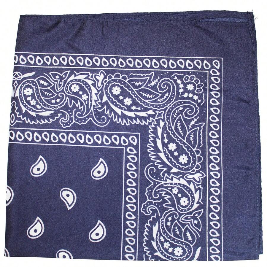 Jordefano Pack Of 18 XL Oversized 27 Inches Cotton Paisley Bandanas - 藏蓝色 - 查看 1