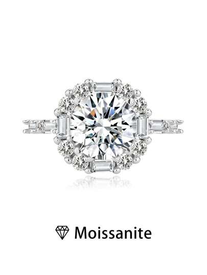 1pc Women's Quality Solitaire Ring, 3.3g S925 Sterling Silver, 2 Carat Moissanite, Bohemian Palace Style Jewelry, Engagement, Wedding, Anniversary Gift, Comes With Moissanite Certificate And Elegant Gift Box