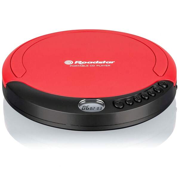 Roadstar Discman Reproductor de CD, CDA,CD-R, CD-RW ✅ Envíos 24/48h ✅ Portátil con Auriculares Incluidos, Pantalla LCD, Roadstar, PCD435CD, Rojo