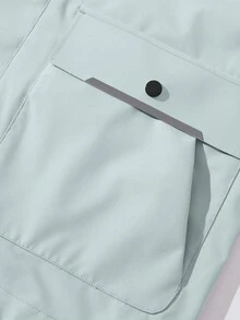 Áo khoác nữ chống thấm nước có túi khóa kéo Áo khoác tuyết mùa đông Áo gió leo núi Áo mưa trùm đầu có thể tháo rời - Màu xanh chanh - Xem 3