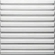 Pannelli 3D, Pannelli in plastica di cloruro di polivinile (PVC), Pannelli a parete, Parete/soffitto per sala giochi, Aspetto a doghe 3D, Pannelli a parete 3D rigidi di alta qualità, 30x30 cm, Spessore 3 mm - Bianco - Visualizzare 2