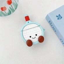 可爱羽毛羽毛球拍设计硅胶保护套兼容 Airpods Pro 2/Airpods 3/Airpods 1&2，软套防震女士耳机配件 - 白色 - 查看 12