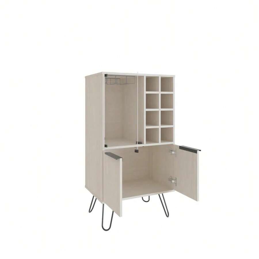 Bar Gassville Sleek Wine Glass Rack, Bottle Storage & Glass Door SHEIN USA