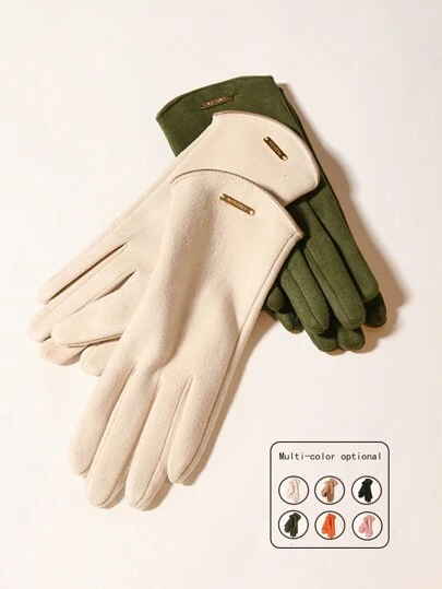 1 双情侣触屏手套，加厚保暖内衬骑行手套，适合冬季