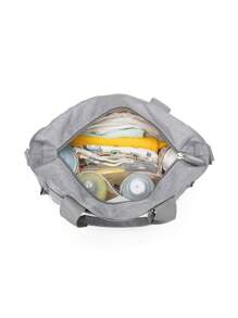 1pc Multifunctional Diaper Bag, Waterproof Travel Backpack For Pregnant Girl & Babies, Large Capacity Tote Bag - Grey - View 3