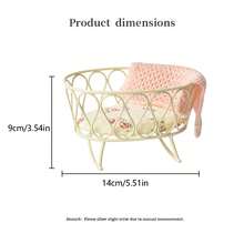Bộ Chăn Và Nôi Tỉ Lệ 1:8-1:12 Cho Nội Thất BJD OB11 & MAILEG - Nhiều màu - Xem 4