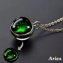 1PC Constellation Necklace Starry Sky Luminous Zodiac Glass Ball Pendant Necklace Christmas Gift Glow In The Dark - style - View 17