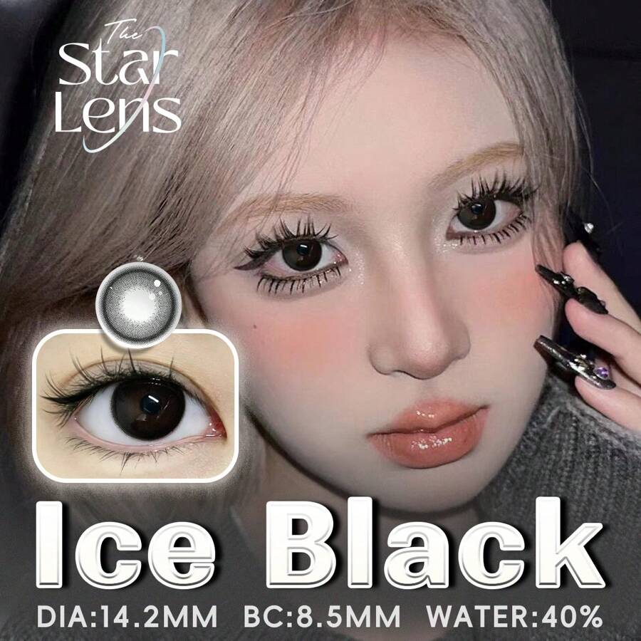 Lentilles de contact noires jetables. Lentilles de contact pour 1/2 an. Lentilles de contact