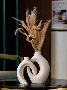 1pc Couple Combination Set Vase Creative High-End Couple Vase Decoration Modern Simple Living Room Flower Arrangement Light Luxury Foyer TV Wine Cabinet Decoration Home Decoration Desktop Decoration Flower Vase Flower - Camel - View 2