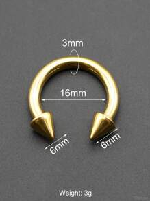 1 sztuka nowy kolczyk punkowy złoty kolor wewnętrznie gwintowany okrągły sztanga piercing stal nierdzewna podkowa pierścień nit waga ucha labret przegroda piercing nos pierścienie męskie tunele do uszu i zatyczki stożek odkręcany płatek piercing biżuteria do uszu 10G ~ 0G duży rozmiar