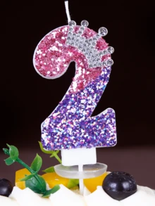 1支新款渐变数字蜡烛，适用于生日蛋糕、万圣节和圣诞派对、圣诞装饰、圣诞礼物 - 多色 - 查看 20