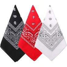 3 piezas Pañuelo tipo bandana con estampado de paisley - Pañuelo para el cuello unisex duradero para fiestas y moda diaria - Multicolor - Ver 8