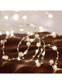 1 dây đèn bằng đồng ngọc trai dùng để trang trí cây thông Noel, trang trí phòng, trang trí nhà cửa, bố trí bối cảnh, lễ Tạ ơn, đồ trang trí không khí tiệc tùng, Giáng sinh - Nhiều màu - Xem 1
